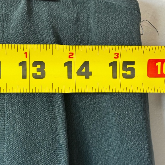 SILX 100% Silk Dark Green Size 14 Maxi Skirt High front slit. EUC - Picture 7 of 8